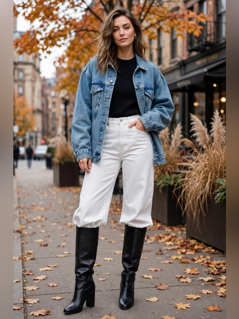 NEW Express Embossed Block Heel Boots